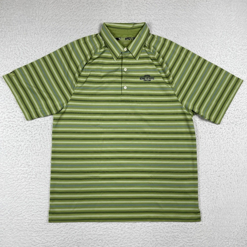 Greg Norman Polo Shirt Mens Large Royal St. Kitts Golf Club Travel Vacation Work